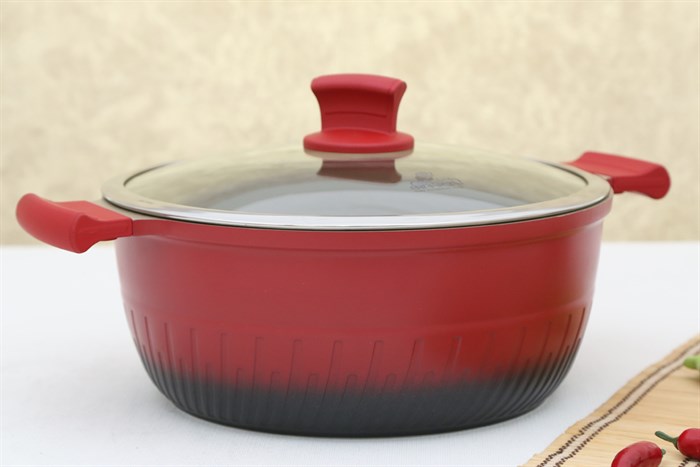Nồi nhôm chống dính đáy từ 24 cm Elmich Phoenix-2357171 Màu Đỏ đô