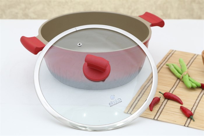 Nồi nhôm chống dính đáy từ 28 cm Elmich Phoenix 2357172 Màu Đỏ đô