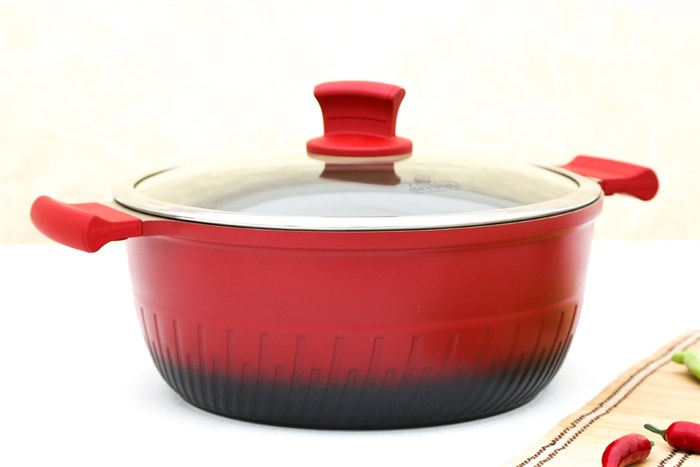 Nồi nhôm chống dính đáy từ 28 cm Elmich Phoenix 2357172 Màu Đỏ đô