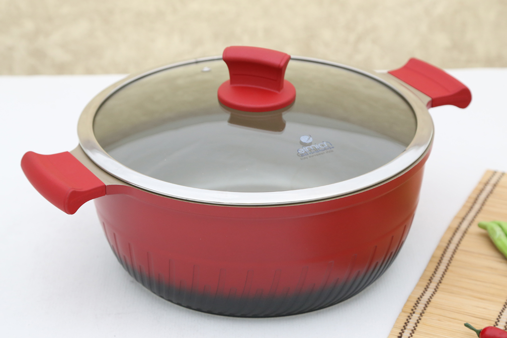 Nồi nhôm chống dính đáy từ 28 cm Elmich Phoenix 2357172 Màu Đỏ đô