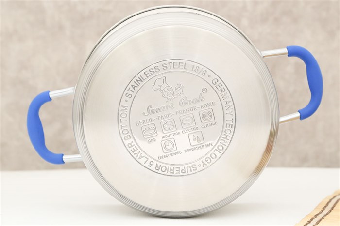 Bộ 3 nồi inox 5 đáy 16, 20, 24 cm Elmich Smartcook-SMR3-2355961 Màu Inox