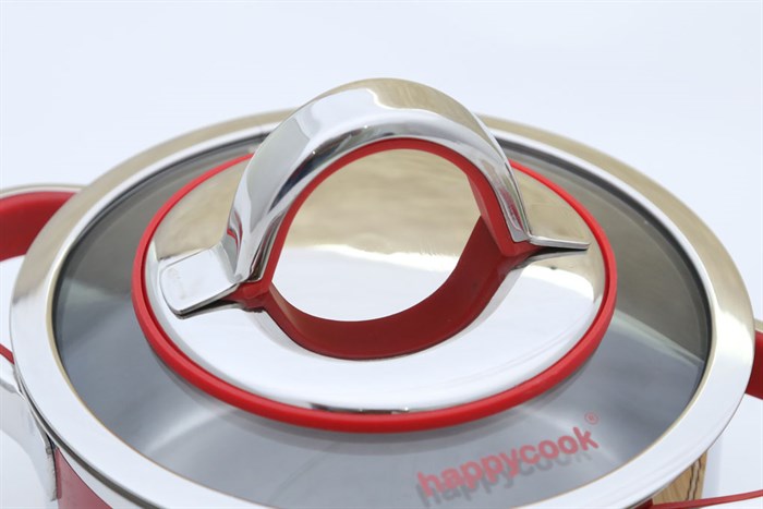 Bộ 3 nồi inox 3 đáy 16, 20, 24 cm Happycook Aries HC06AR Màu Inox