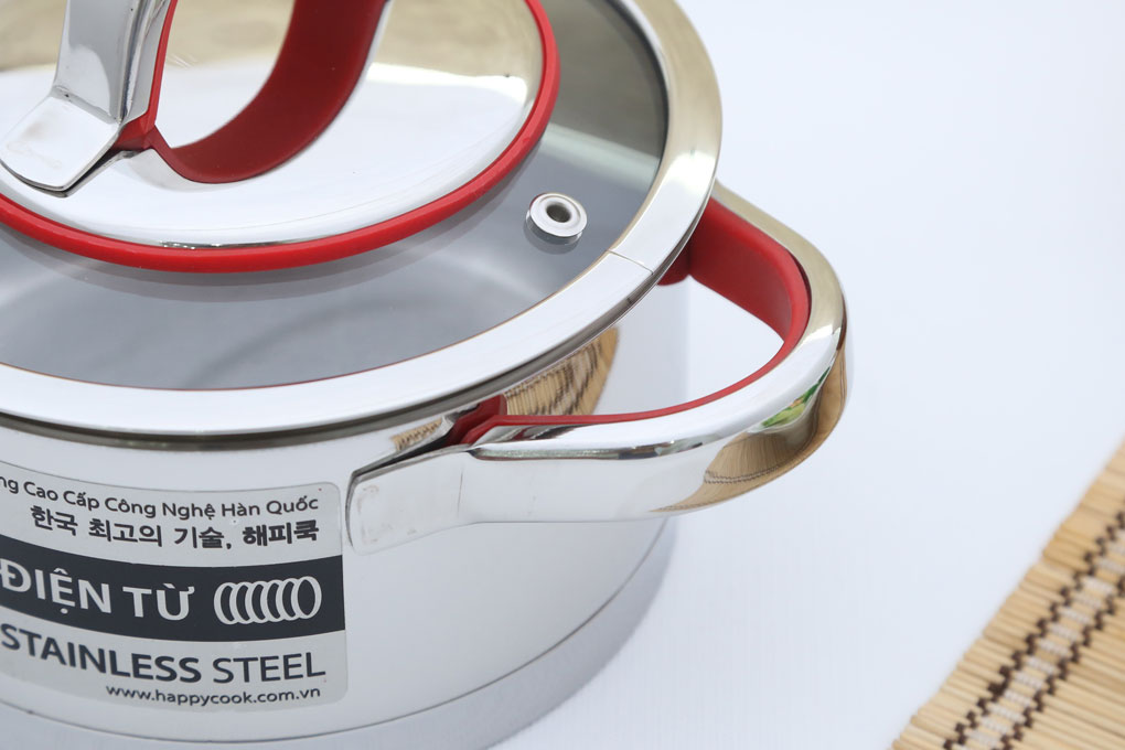 Bộ 3 nồi inox 3 đáy 16, 20, 24 cm Happycook Aries HC06AR Màu Inox