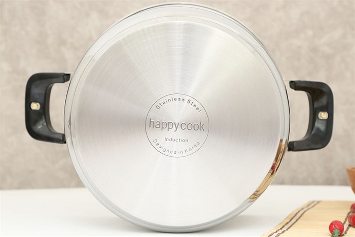 Bộ nồi xửng inox 3 đáy 26 cm Happycook ST26 Màu Inox
