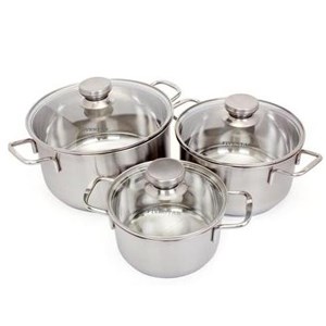 Bộ 3 nồi inox 3 đáy 16, 20, 24 cm Fivestar FS06CG