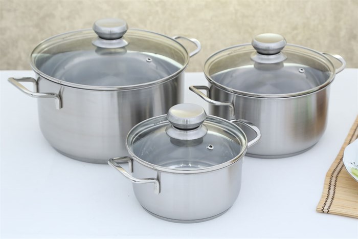 Bộ 3 nồi inox 3 đáy 16, 20, 24 cm Fivestar FS06CG Màu Inox