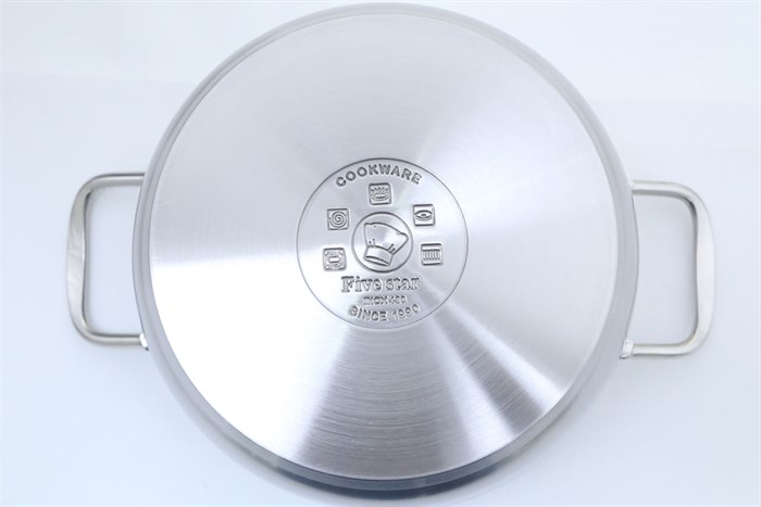 Bộ 5 nồi xửng quánh chảo 3 đáy Fivestars FS08C Màu Inox
