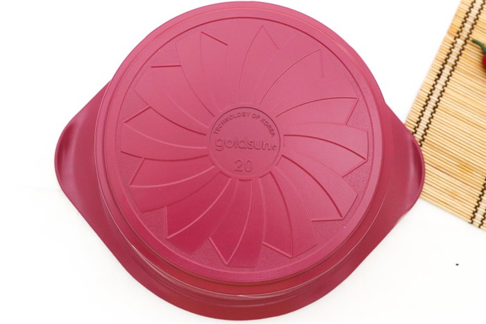 Bộ 3 nồi nhôm đúc nắp kính Goldsun AD02-3106AG Màu Hồng