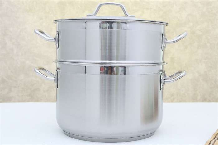 Bộ nồi xửng inox 3 đáy 28 cm Fivestar ST28-3D Màu Inox