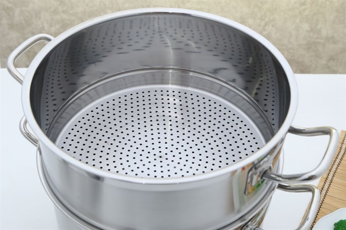 Bộ nồi xửng inox 3 đáy 28 cm Fivestar ST28-3D Màu Inox