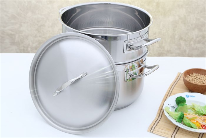 Bộ nồi xửng inox 3 đáy 28 cm Fivestar ST28-3D Màu Inox