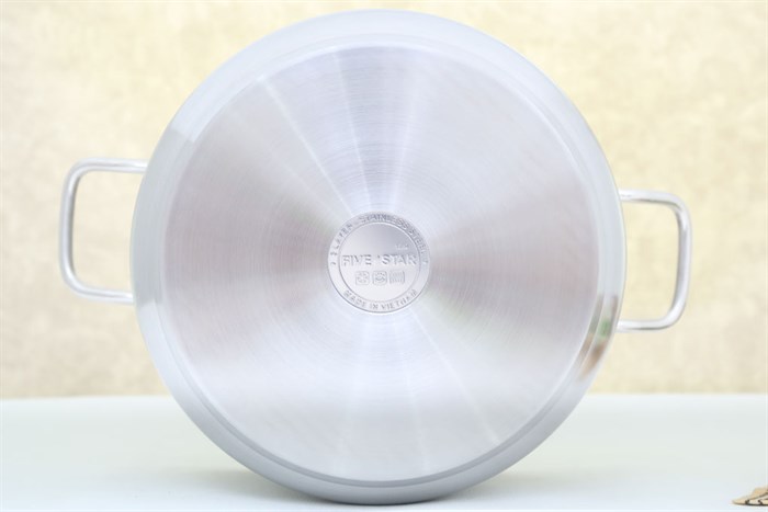 Nồi inox 3 đáy nắp inox 30 cm Fivestar N30-3D Màu Bạc
