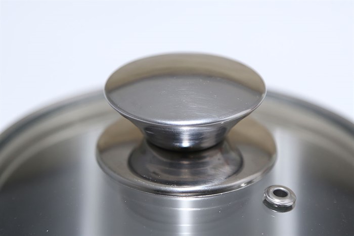 Quánh inox 3 đáy nắp kính 12 cm Fivestar Q12-3DG Màu Inox