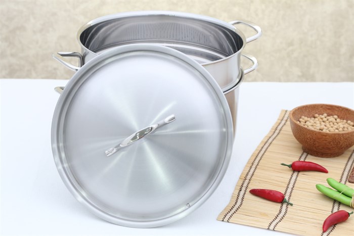 Bộ nồi xửng inox 3 đáy 24 cm Fivestar ST24-3D Màu Inox