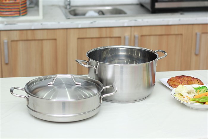 Bộ nồi xửng 3 đáy 26 cm Fivestar ST26-3D Màu Inox