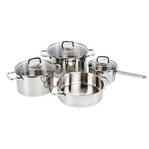 Bộ 4 Nồi Inox 3 Đáy 16, 20, 24 Cm Happycook Novelty Hc07Nv
