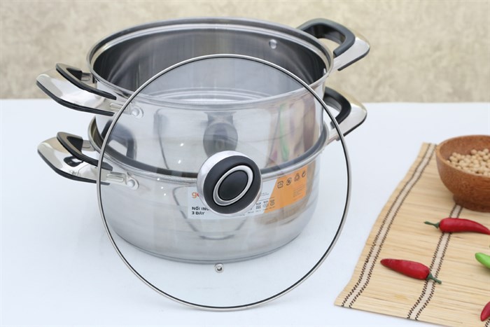 Bộ nồi xửng inox Goldsun GE05-2303SG - 24cm Màu Inox