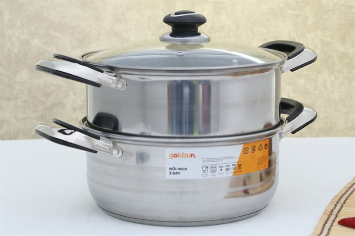 Bộ nồi xửng inox Goldsun GE05-2303SG - 24cm Màu Inox