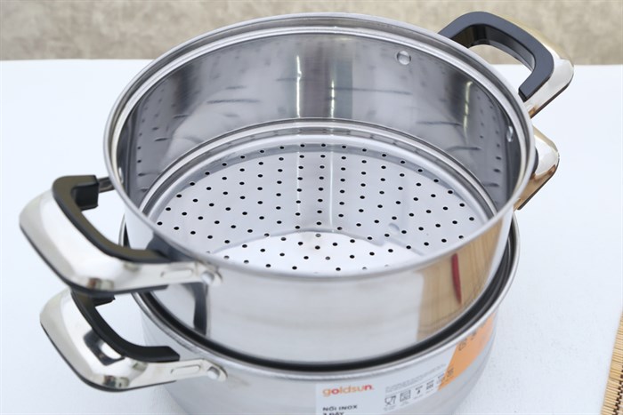 Bộ nồi xửng inox Goldsun GE05-2303SG - 24cm Màu Inox