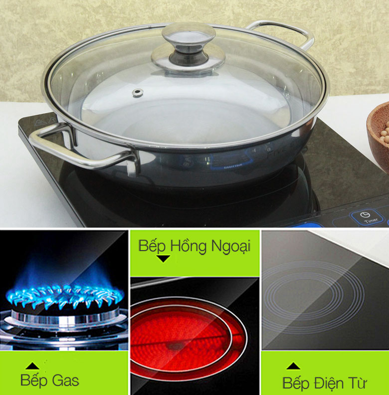 Nồi lẩu Fivestar L24-1DG sử dụng được cho bếp gas, bếp hồng ngoại, bếp từ Nồi lẩu Fivestar L24-1DG sử dụng được cho bếp gas, bếp hồng ngoại, bếp từ