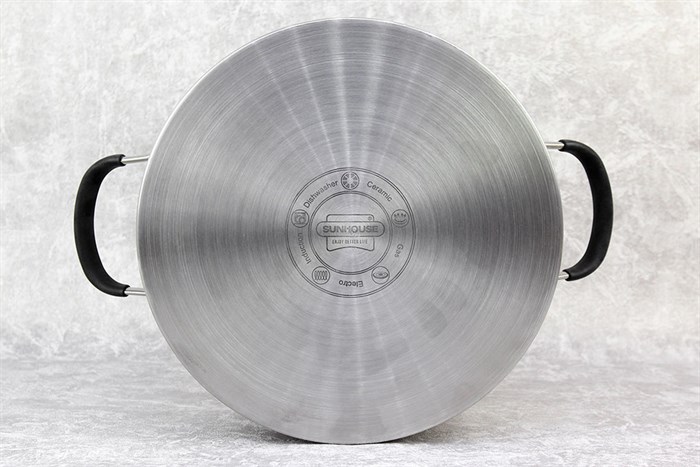 Nồi inox 3 đáy nắp kính 24 cm Sunhouse SHG24324 Màu Inox