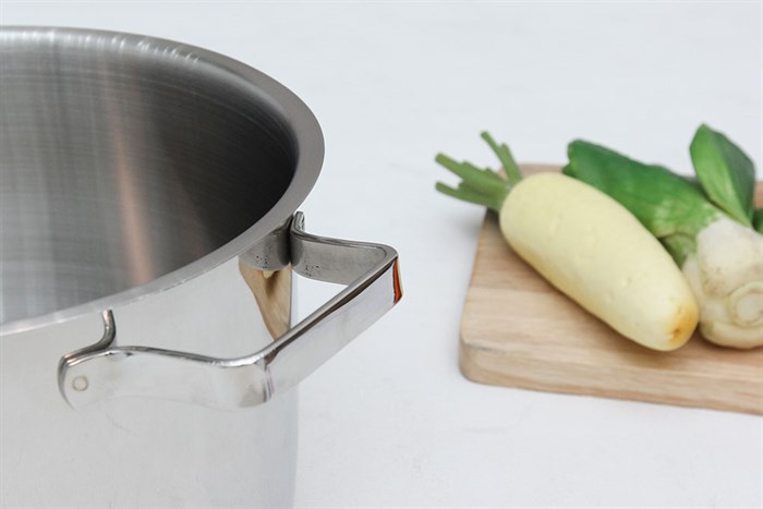 Bộ nồi xửng inox 3 đáy nắp inox 24 cm Happycook Milan ST24-ML Màu Inox