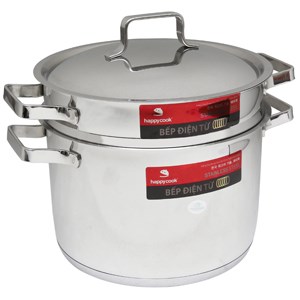 Bộ nồi xửng inox 3 đáy Happycook Milan ST24-ML