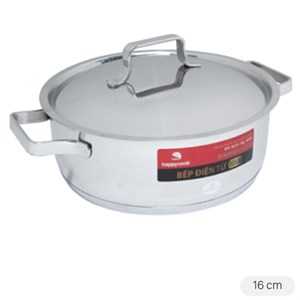 Nồi Inox 3 Đáy Nắp Inox 16 Cm Happycook Milan N16 - Ml