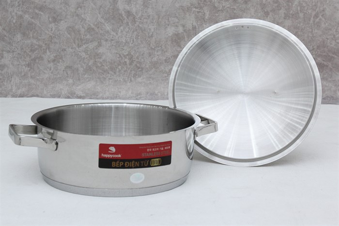 Nồi inox 3 đáy 24 cm Happycook Milan N24-ML Màu Inox