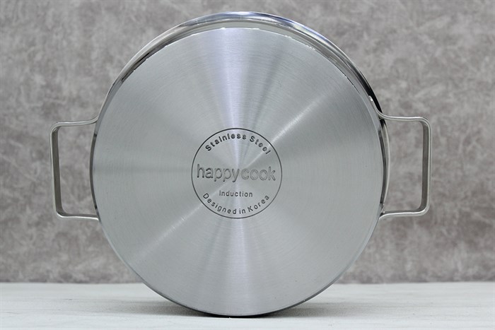 Nồi inox 3 đáy 24 cm Happycook Milan N24-ML Màu Inox