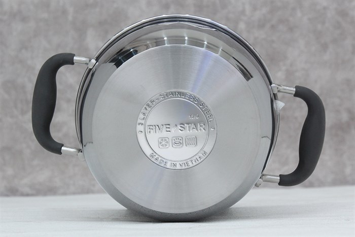 Nồi inox 3 đáy nắp inox 16 cm Fivestar N16-3DC Màu Inox