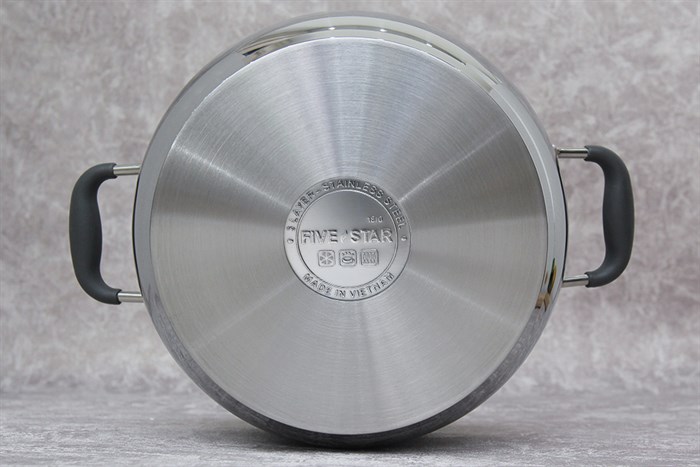 Nồi inox 3 đáy nắp inox 24 cm Fivestar N24-3DC Màu Inox