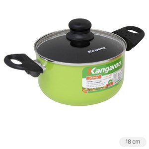 Nồi Nhôm Chống Dính Nắp Kính 18 Cm Kangaroo Kg935S