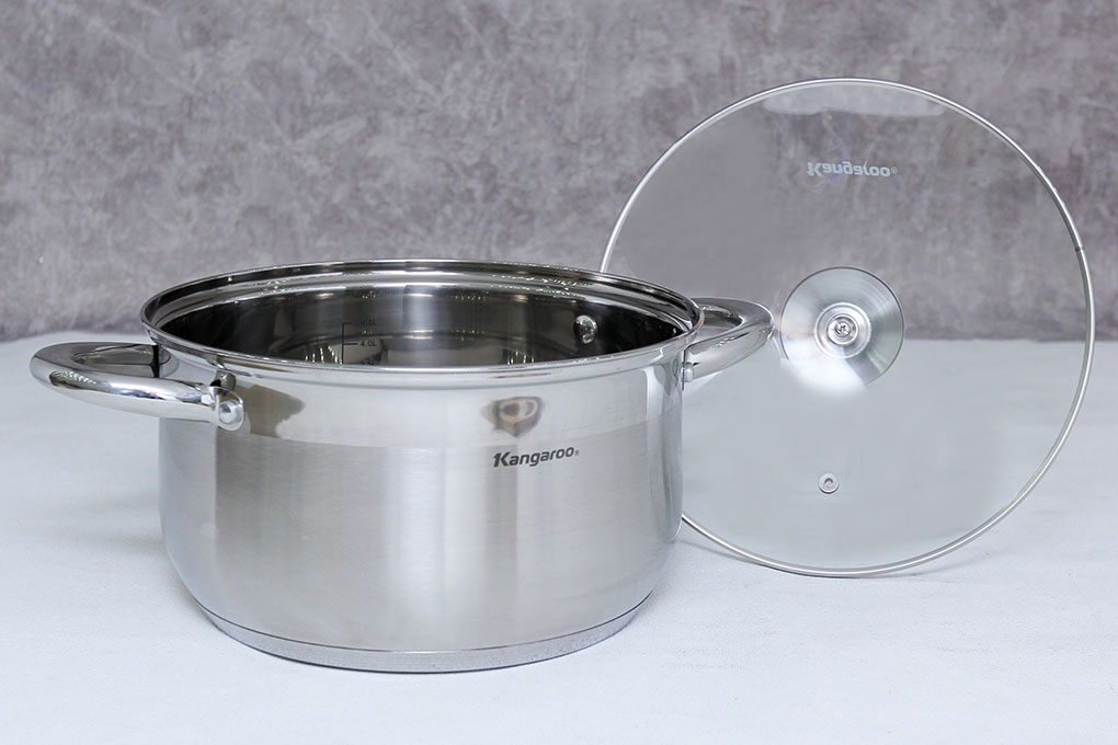 Nồi inox 3 đáy nắp kính 24 cm Kangaroo KG868L - 2