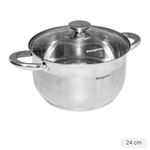 Nồi Inox 3 Đáy Nắp Kính 24 Cm Kangaroo Kg868L