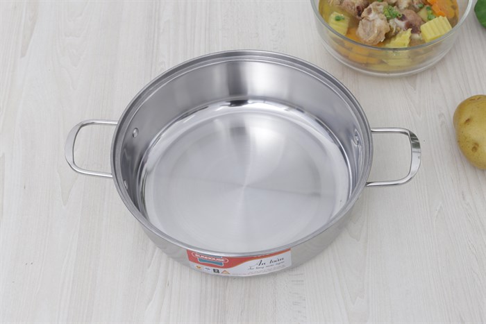 Nồi lẩu inox nắp kính 24 cm Sunhouse SHL24 Màu Inox