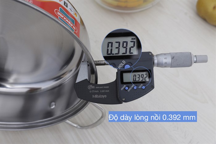 Nồi lẩu inox nắp kính 24 cm Sunhouse SHL24 Màu Inox