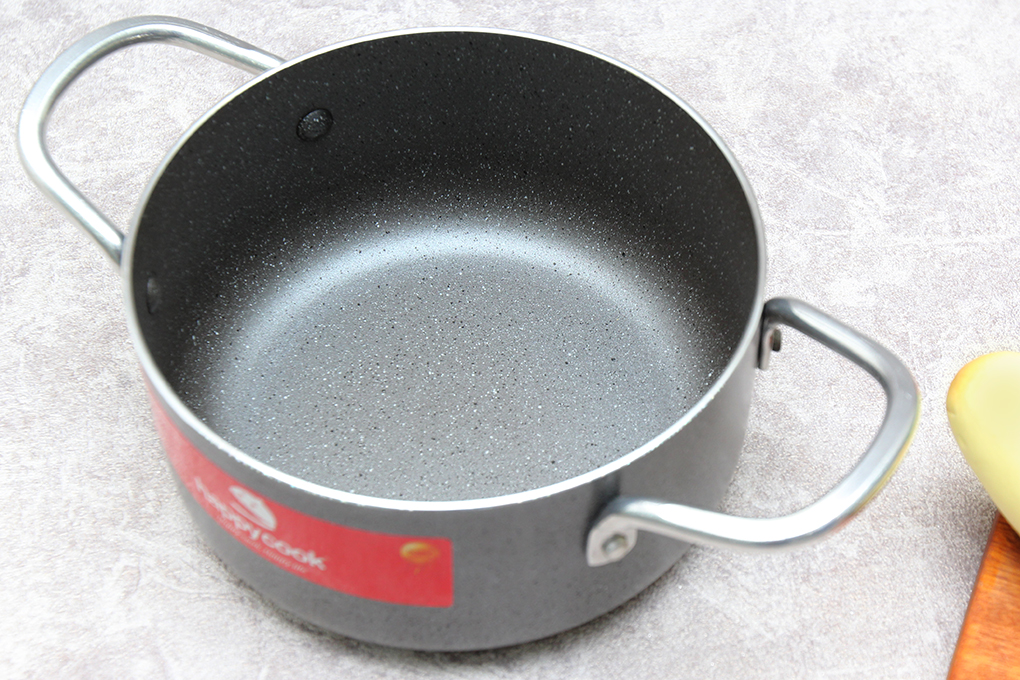 Nồi nhôm chống dính nắp kính 16 cm Happycook N16-WA Màu Xám