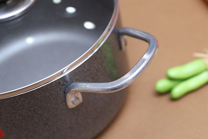 Nồi nhôm chống dính nắp kính 20 cm Happycook N20-WA Màu Xám