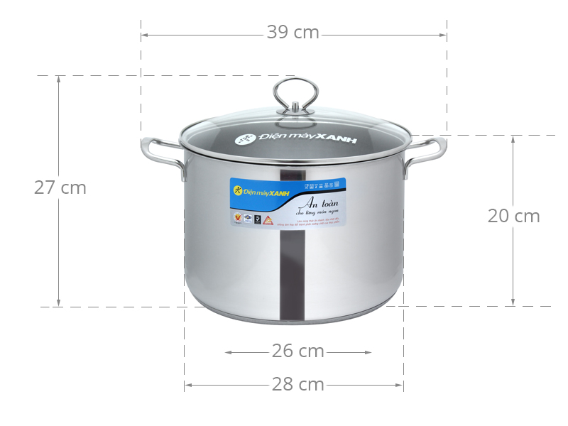 Nồi luộc gà inox 3 đáy Sunhouse DMX28 28 cm Nồi luộc gà inox 3 đáy Sunhouse DMX28 28 cm