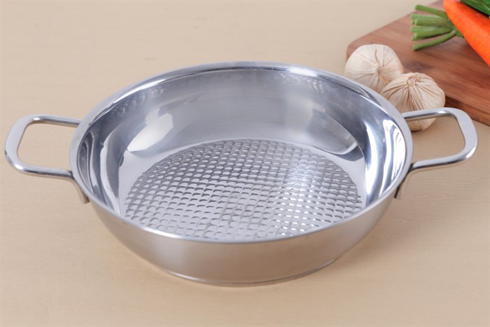 Nồi lẩu inox 3 đáy nắp kính 24 cm Fivestar L24-3DG Màu Inox