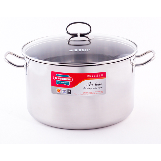 Nồi inox 3 đáy 20 cm Sunhouse SHG24120 Màu Inox
