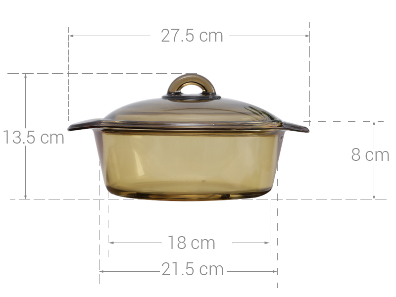 Nồi thủy tinh nắp kính 2 lít Luminarc Blooming Amberline
