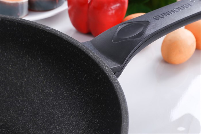 Chảo nhôm sâu chống dính vân đá 30 cm Sunhouse Calistar SBDS-30 Màu Đen
