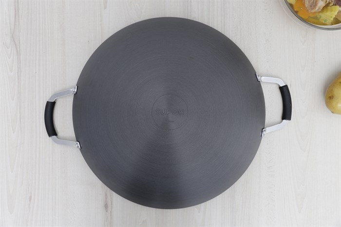 Chảo nhôm oxy hoá cứng không chống dính 36 cm Supor H07011-3 Màu Xám