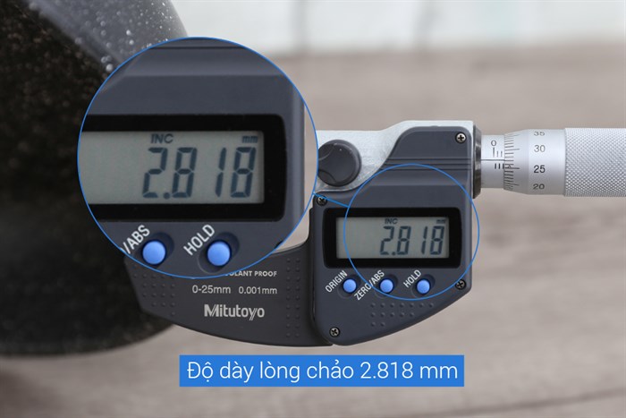 Chảo nhôm chống dính đáy từ 24 cm Delites CDE Màu Đen