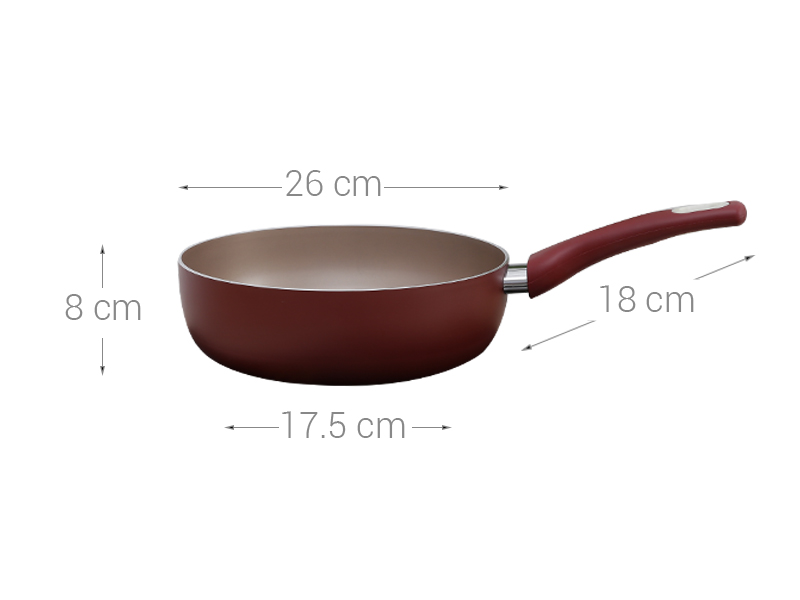 Chảo nhôm sâu chống dính đáy từ 26 cm Delites CSE