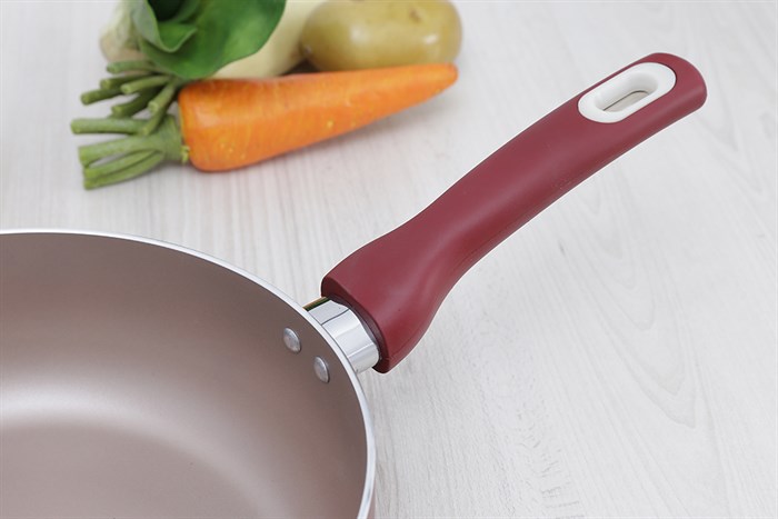 Chảo nhôm sâu chống dính đáy từ 26 cm Delites CSE Màu Đỏ