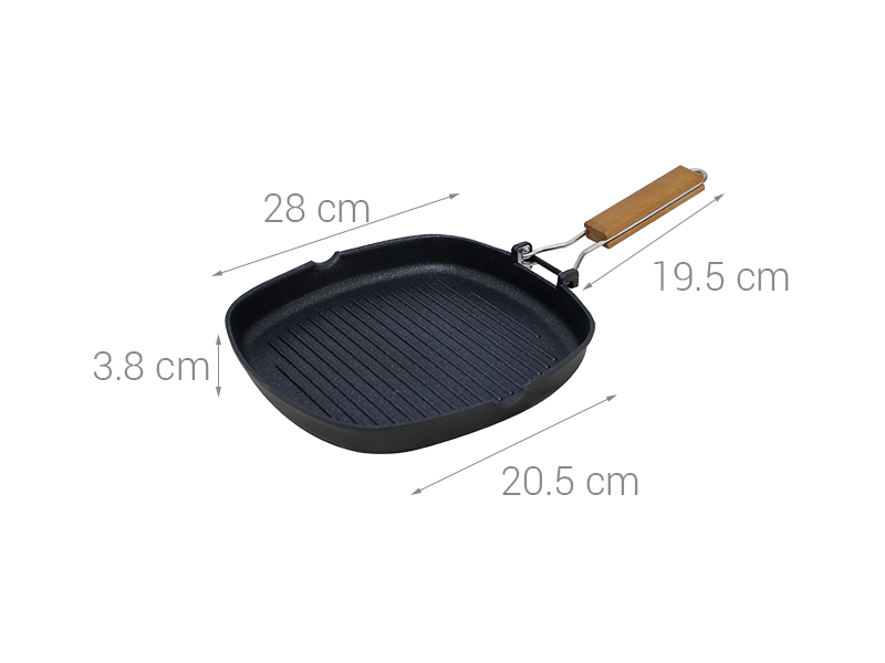 Chảo nướng nhôm chống dính đáy từ 28 cm Delites 002CWS