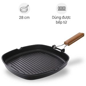 Chảo nướng nhôm chống dính đáy từ 28 cm Delites 002CWS
